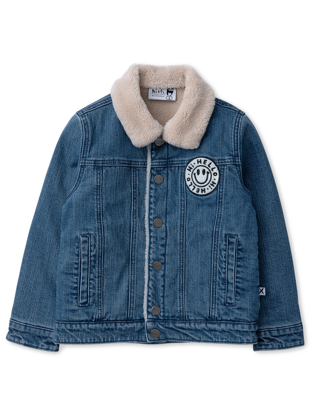 Minti Teddy Lined Denim Bomber