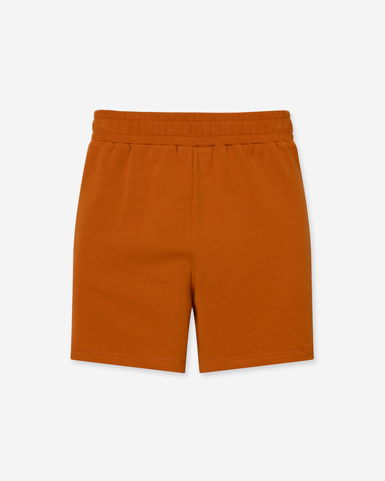 Track Short in burnt orange, boys shorts by Minti, flat lay