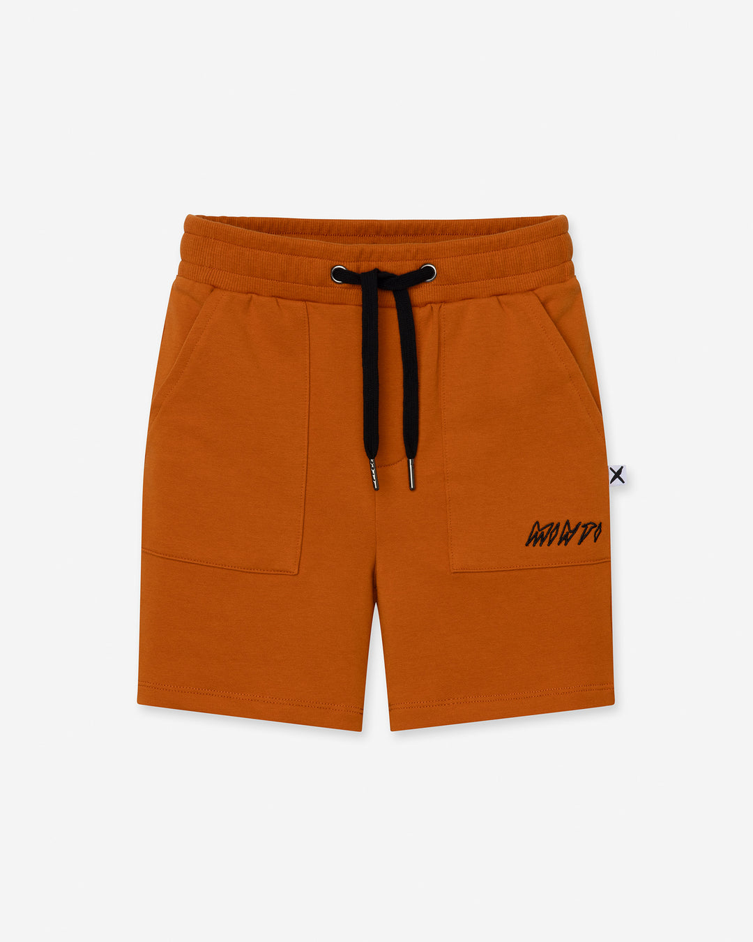 Track Short in burnt orange, boys shorts by Minti, flat lay