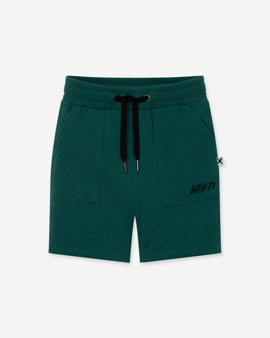 Track Short in kelly green, boys shorts by Minti, flat lay
