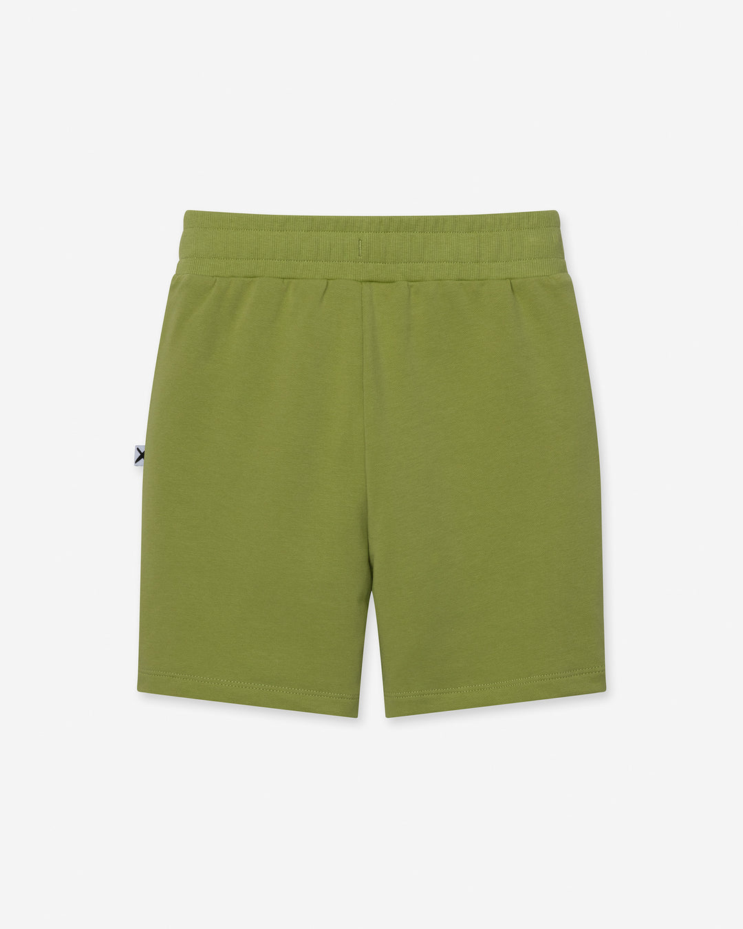 Track Short in lime, boys shorts by Minti, flat lay, back view