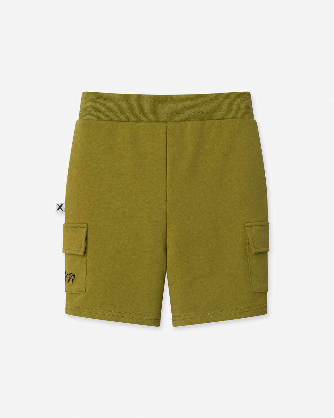 Deluxe Cargo Short in olive, boys shorts by Minti, flat lay