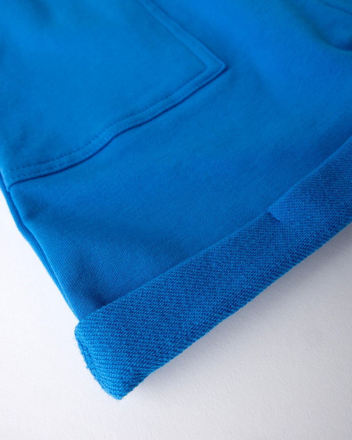 Close up detail of the Roller Short in cobalt
