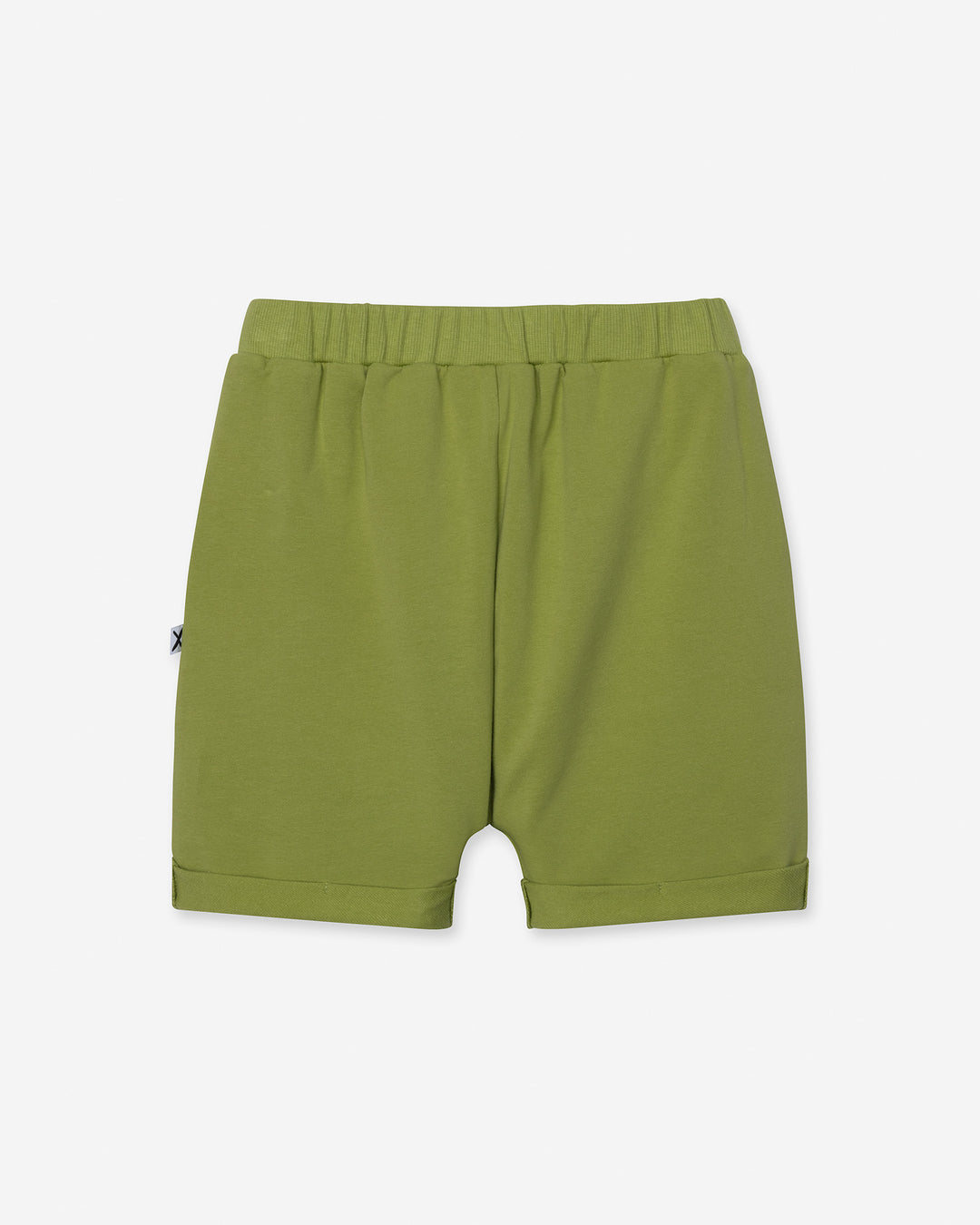 Roller Short in lime, boys shorts by Minti, flat lay