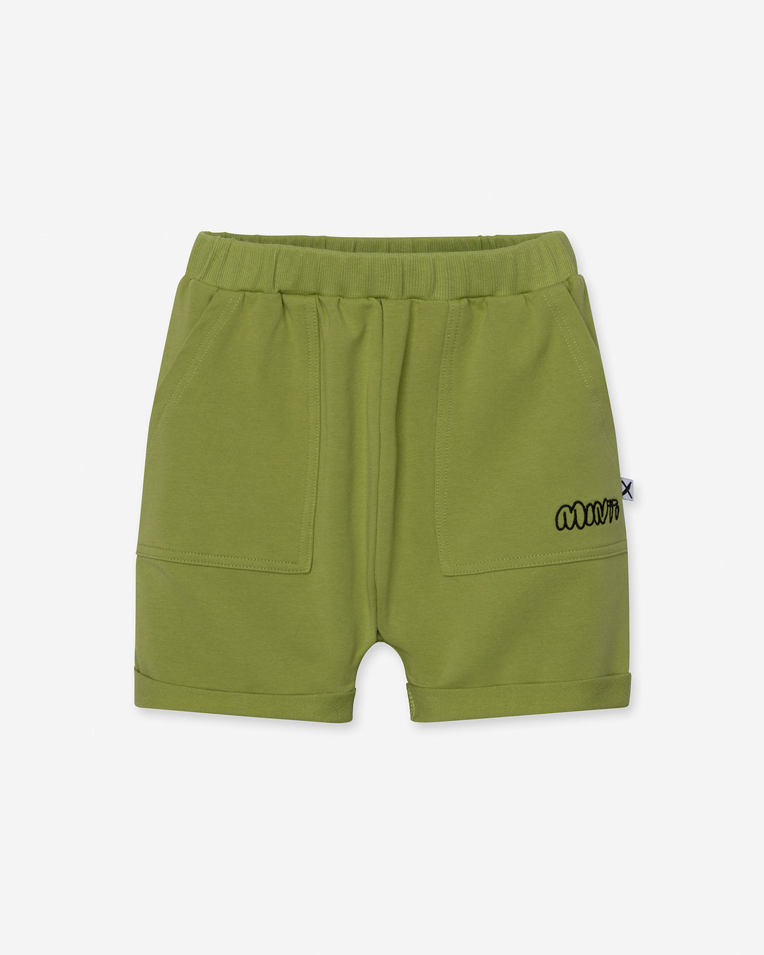 Roller Short in lime, boys shorts by Minti, flat lay