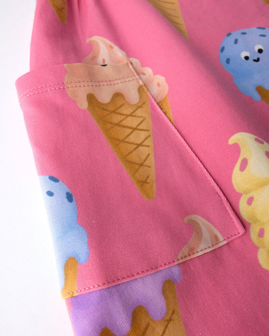 Close up detail of the Happy Icecreams Dress in pink