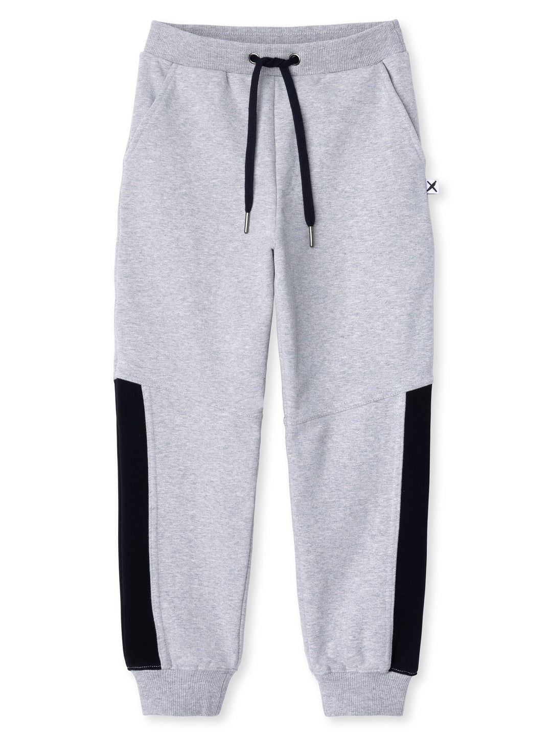 Minti kids clothing. Straight leg trackies with contrast side panels, front pockets, elastic waistband and shoelace ties. 330 Gram // Brushed Inside // 95% Cotton // 5% Elastane.