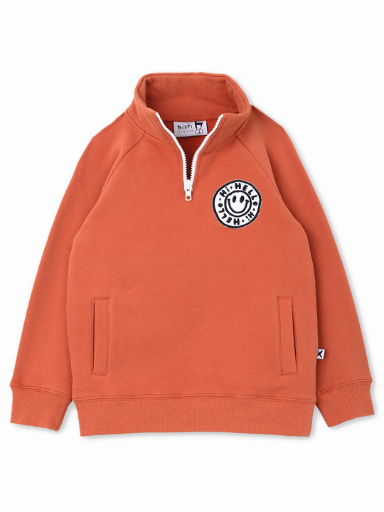 Minti Happy Furry Half Zip Crew
