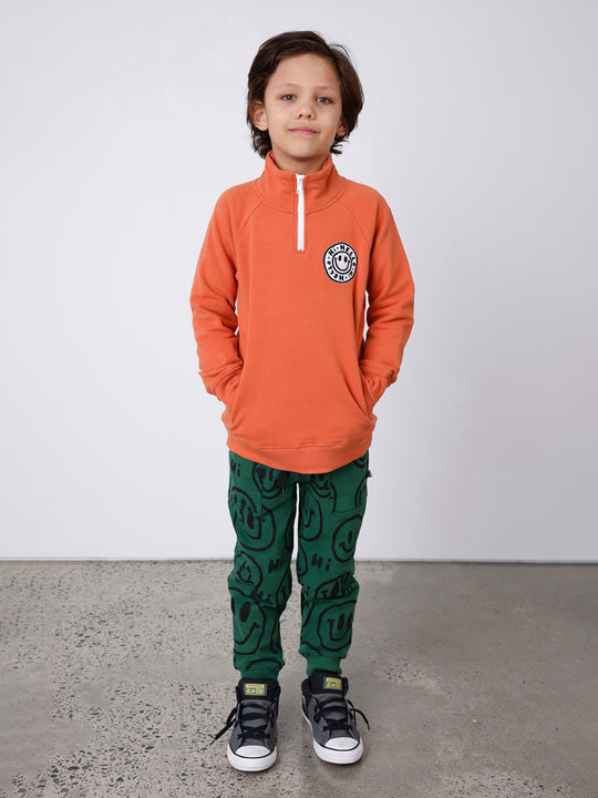 Minti Happy Furry Half Zip Crew