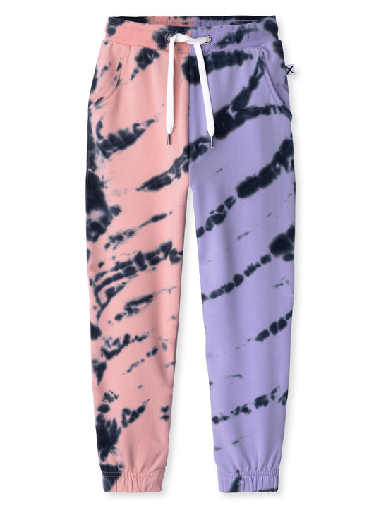 Minti kids clothing. Wider leg trackies with front pockets, shoelace cord, 2x2 rib elasticated waistband and gathered cuffs. 320 Gram // 95% Cotton // 5% Elastane.
