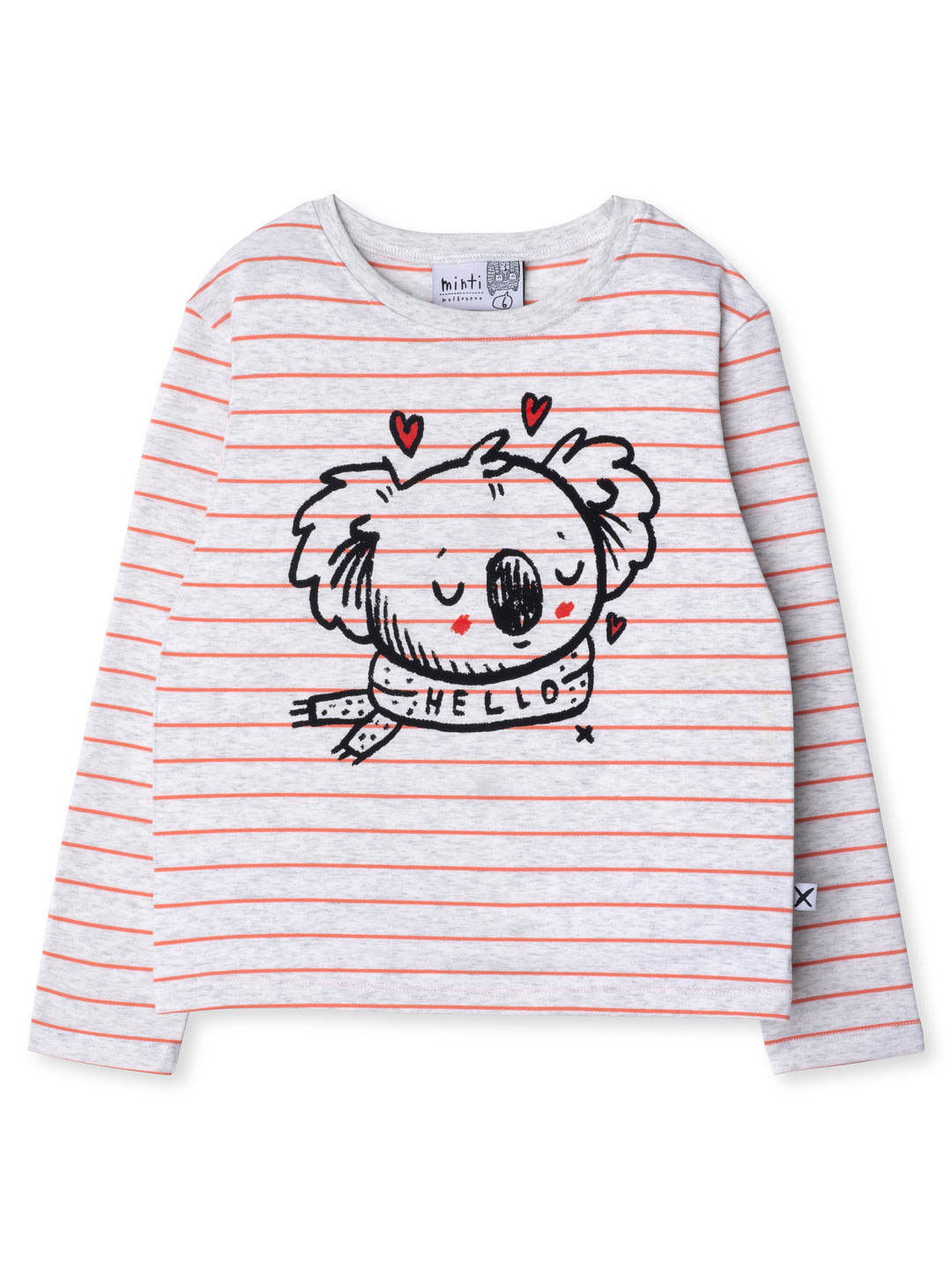 Minti kids clothing. Boxy style long sleeved tee. 190 Gram // 95% Cotton // 5% Elastane.