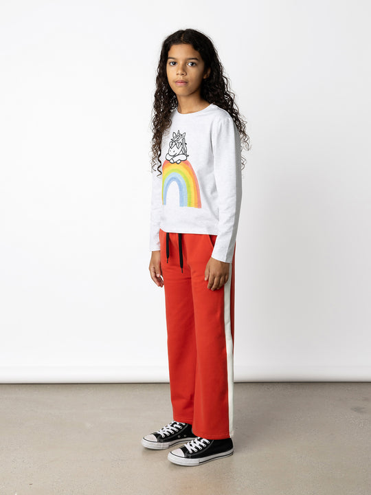 Minti kids clothing. Boxy style long sleeved tee. 190 Gram // 95% Cotton // 5% Elastane.