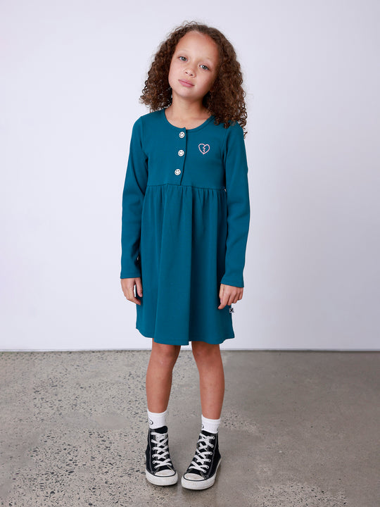 Minti Sketched Heart Rib Dress