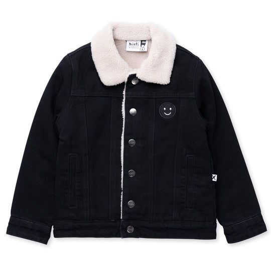 Minti Teddy Lined Denim Bomber