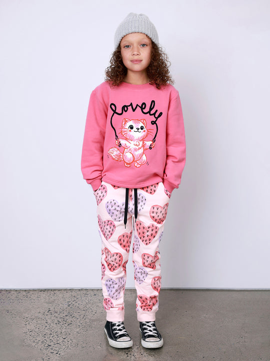 Minti Hearts On Hearts Furry Trackies