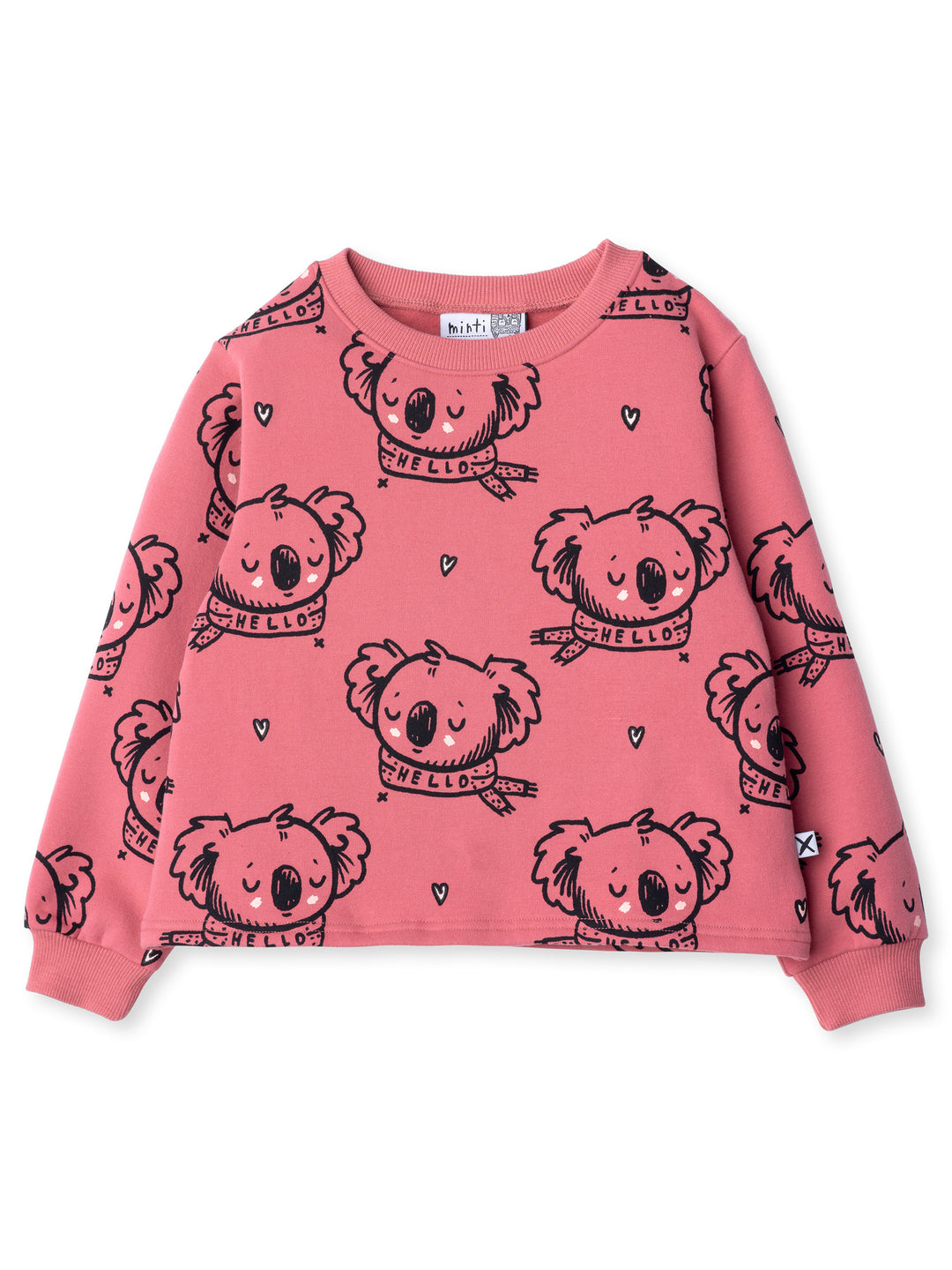 Minti kids clothing. Boxy crew with 2x2 rib neck and cuffs. 330 Gram // Brushed Inside // 95% Cotton // 5% Elastane.