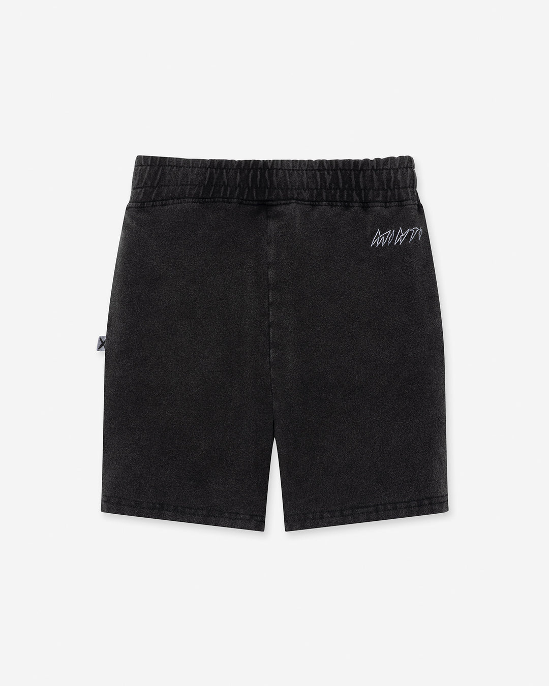 Blasted Icon Short in black wash, boys shorts by Minti, flat lay