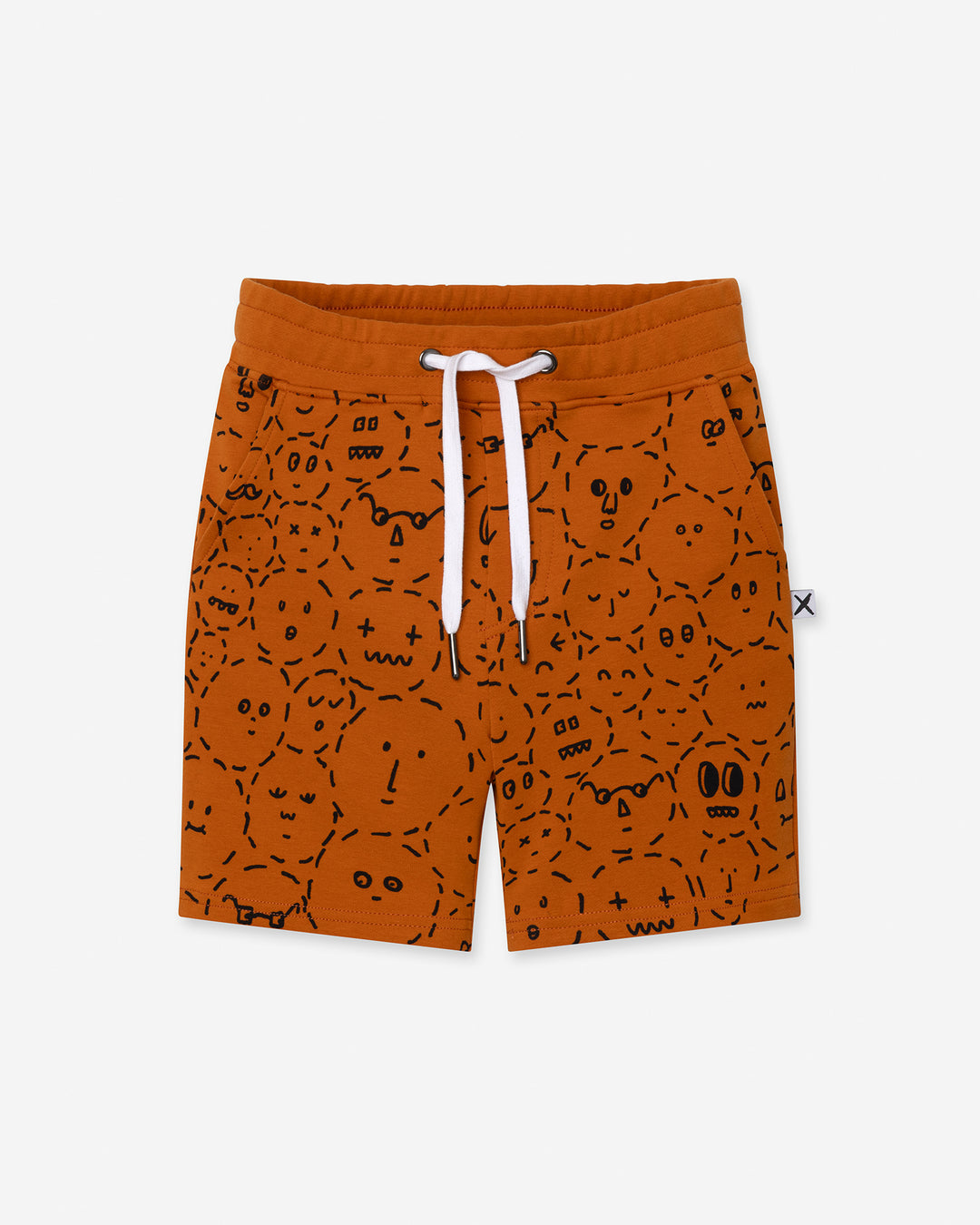 Different Faces Short in burnt orange, boys shorts by Minti, flat lay