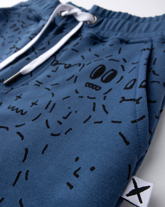 Close up of the Different Faces Short print in midnight