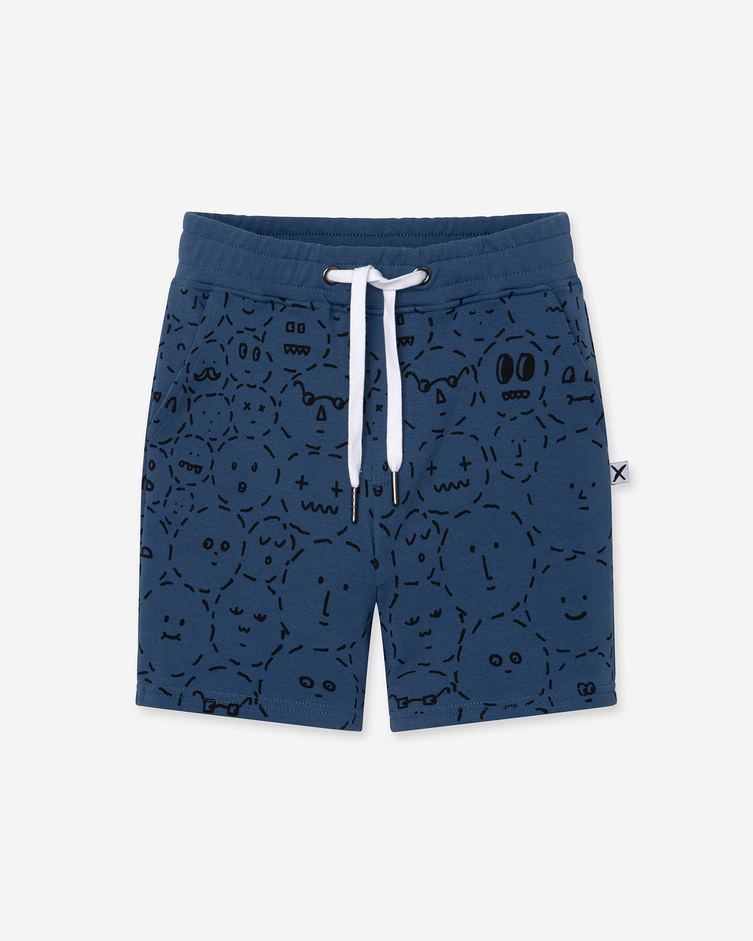 Different Faces Short in midnight, boys shorts by Minti, flat lay