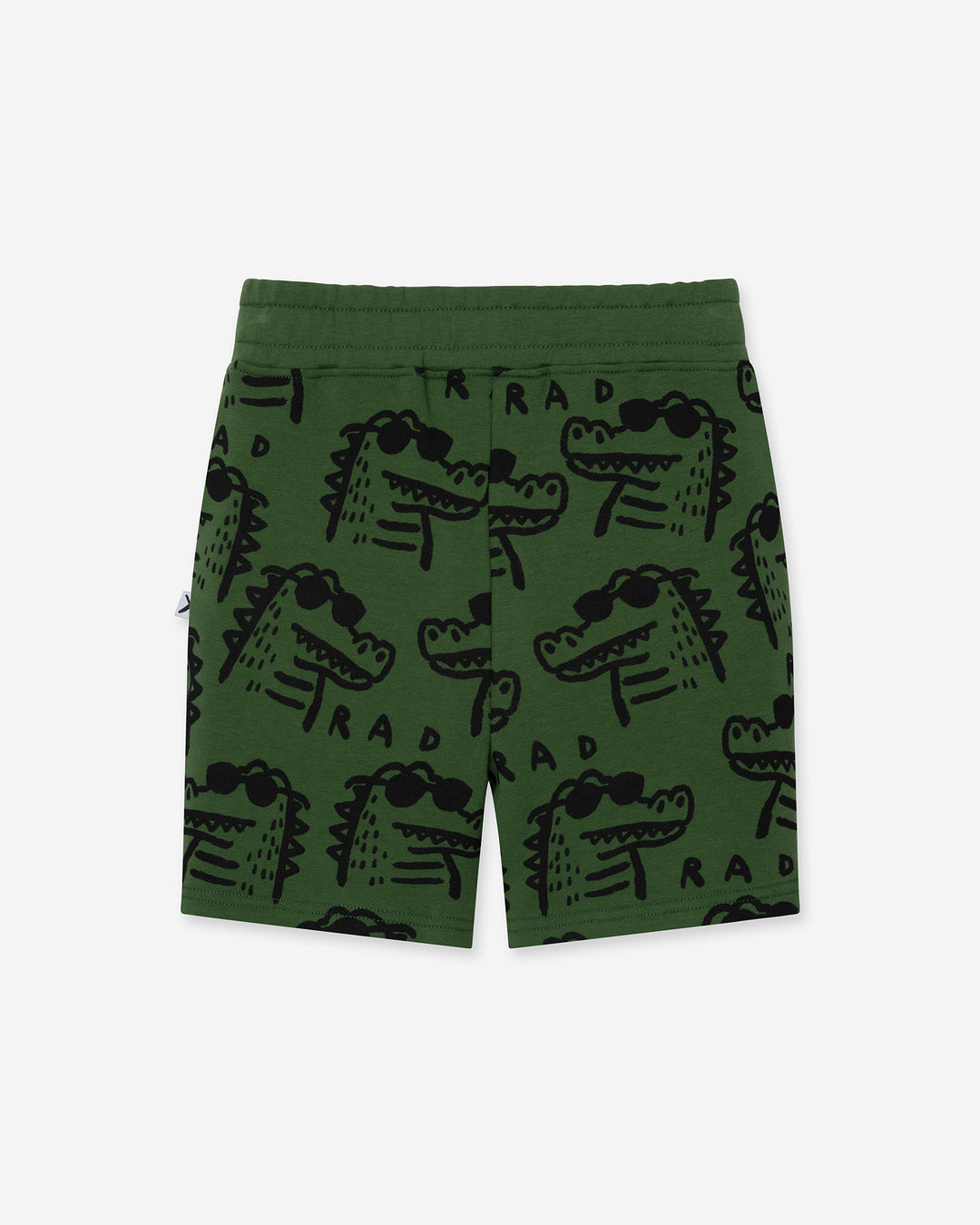 Rad Croc Short in green, boys shorts by Minti, flat lay