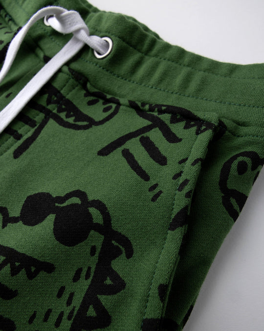Close up detail of the Rad Croc Short in green