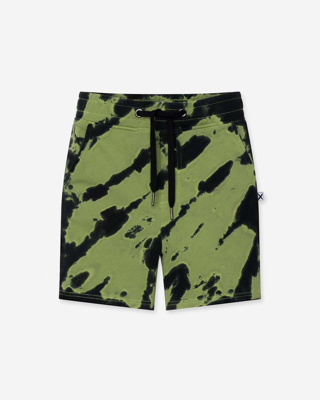 Strike Short in lime, boys shorts by Minti, flat lay