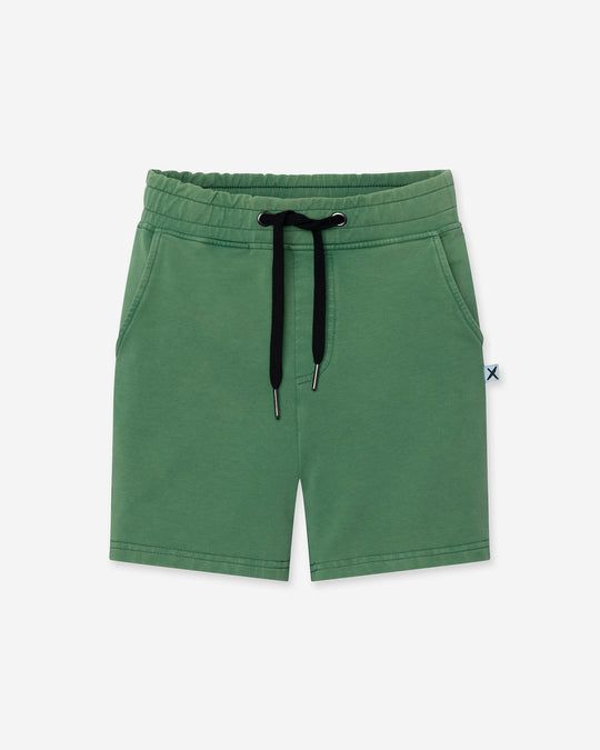 Blasted Icon Short in turf wash, boys shorts by Minti, flat lay