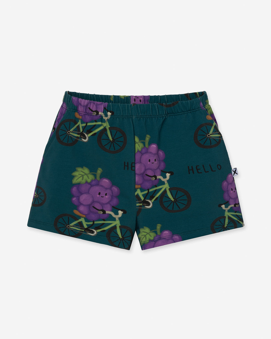 Biking Grape Short in dark teal, girls shorts by Minti, flat lay