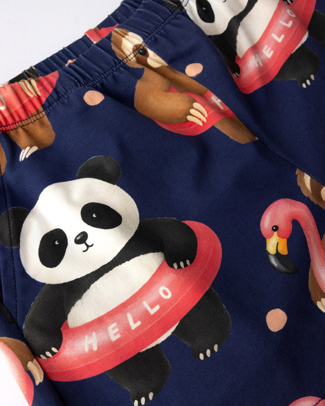 Close up detail of the Swimming Buddies Short in midnight