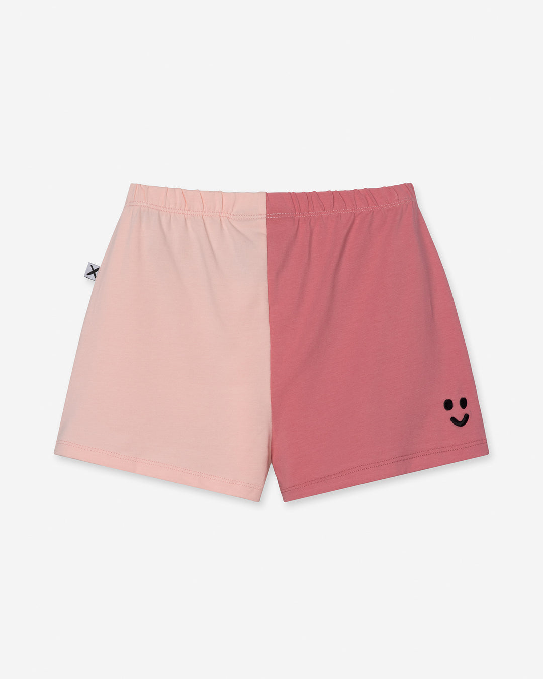 Two Tone Short in pinks, girls shorts by Minti, flat lay