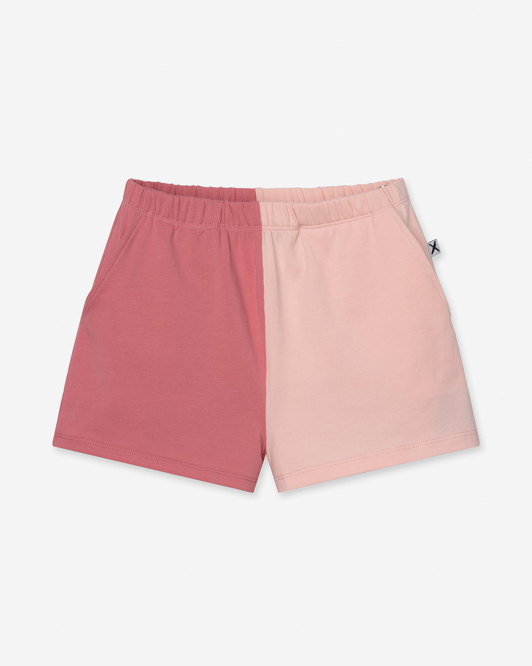 Two Tone Short in pinks, girls shorts by Minti, flat lay