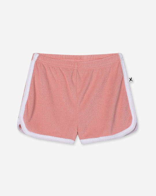 Track Star Short in pink, girls shorts by Minti, flat lay