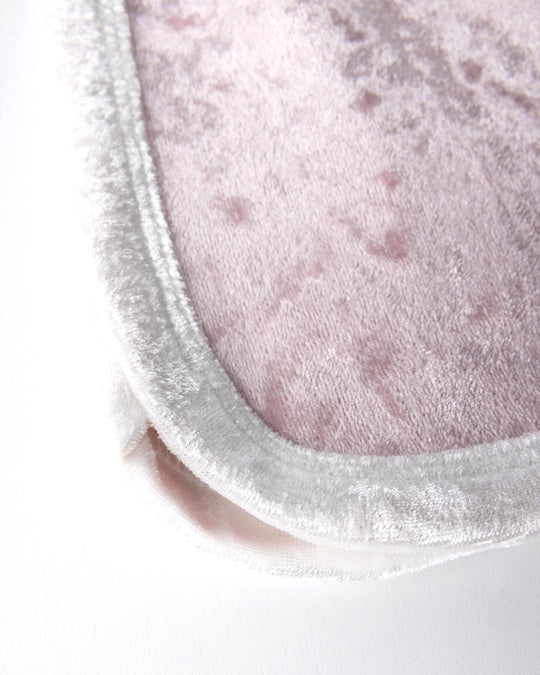 Close up detail of the Velvet Runner Short in blush and cream