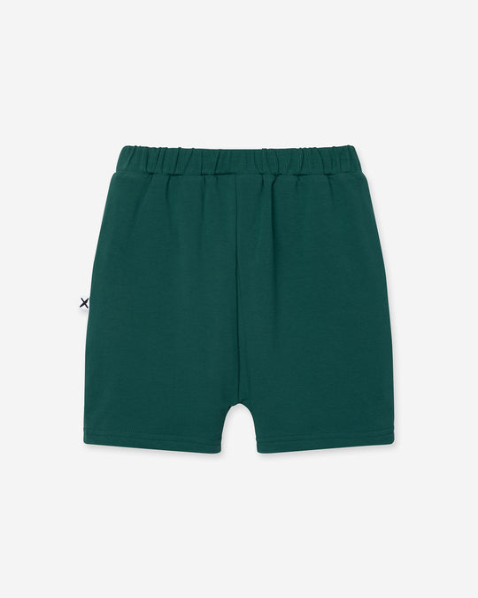 Rib Pocket Short in kelly green, boys shorts by Minti, flat lay