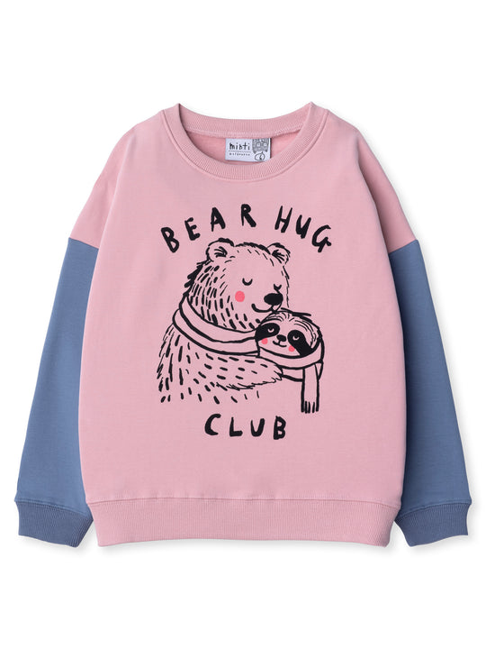 Minti kids clothing. Super cosy oversized fit crew with drop shoulder detail. 2x2 Rib at the neck, hem and cuffs. 330 Gram // Brushed Inside // 95% Cotton // 5% Elastane.