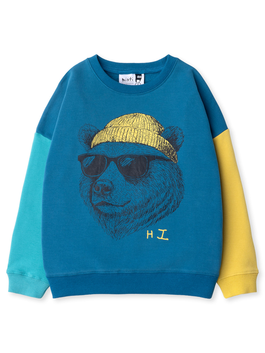 Minti kids clothing. Super cosy oversized fit crew with drop shoulder detail. 2x2 Rib at the neck, hem and cuffs. 330 Gram // Brushed Inside // 95% Cotton // 5% Elastane.