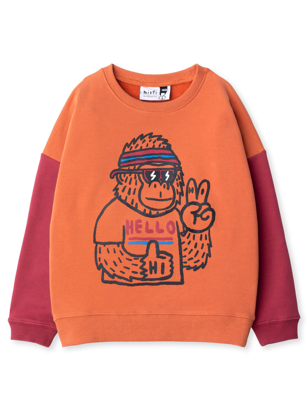 Minti kids clothing. Super cosy oversized fit crew with drop shoulder detail. 2x2 Rib at the neck, hem and cuffs. 330 Gram // Brushed Inside // 95% Cotton // 5% Elastane.