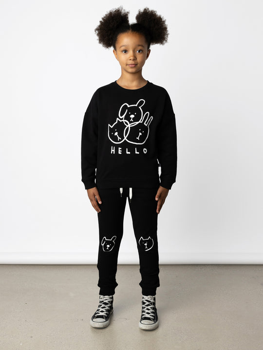 Minti kids clothing. Super cosy oversized universal fit crew with drop shoulder detail. 2x2 Rib at the neck, hem and cuffs. 330 Gram // Brushed Inside // 95% Cotton // 5% Elastane.