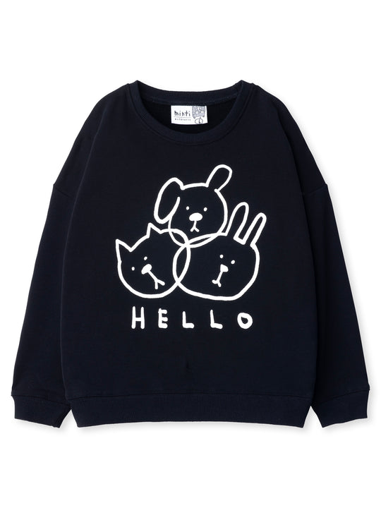 Minti kids clothing. Super cosy oversized universal fit crew with drop shoulder detail. 2x2 Rib at the neck, hem and cuffs. 330 Gram // Brushed Inside // 95% Cotton // 5% Elastane.