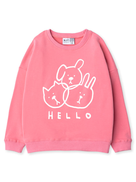 Minti kids clothing. Super cosy oversized fit crew with drop shoulder detail. 2x2 Rib at the neck, hem and cuffs. 330 Gram // Brushed Inside // 95% Cotton // 5% Elastane.