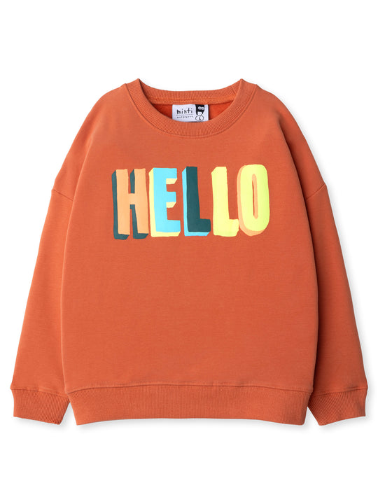 Minti kids clothing. Super cosy oversized fit crew with drop shoulder detail. 2x2 Rib at the neck, hem and cuffs. 330 Gram // Brushed Inside // 95% Cotton // 5% Elastane.