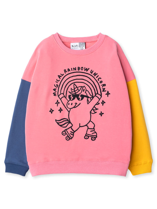 Minti kids clothing. Super cosy oversized fit crew with drop shoulder detail. 2x2 Rib at the neck, hem and cuffs. 330 Gram // Brushed Inside // 95% Cotton // 5% Elastane.