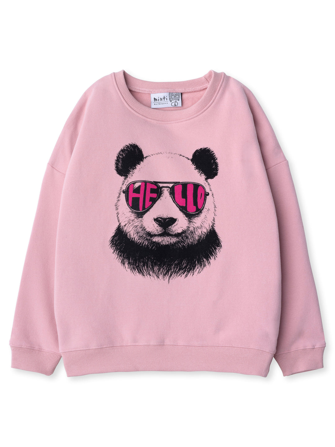 Minti kids clothing. Super cosy oversized fit crew with drop shoulder detail. 2x2 Rib at the neck, hem and cuffs. 330 Gram // Brushed Inside // 95% Cotton // 5% Elastane.
