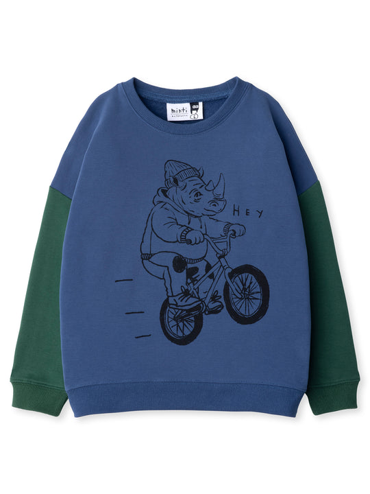 Minti kids clothing. Super cosy oversized fit crew with drop shoulder detail. 2x2 Rib at the neck, hem and cuffs. 330 Gram // Brushed Inside // 95% Cotton // 5% Elastane.