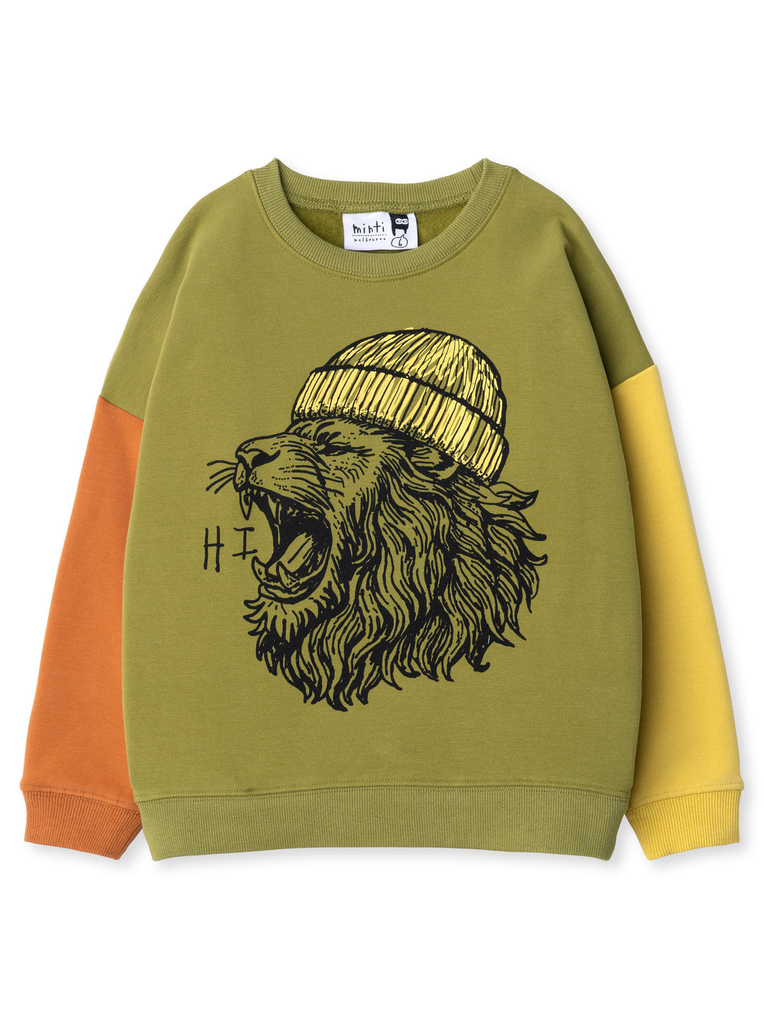 Minti kids clothing. Super cosy oversized fit crew with drop shoulder detail. 2x2 Rib at the neck, hem and cuffs. 330 Gram // Brushed Inside // 95% Cotton // 5% Elastane.