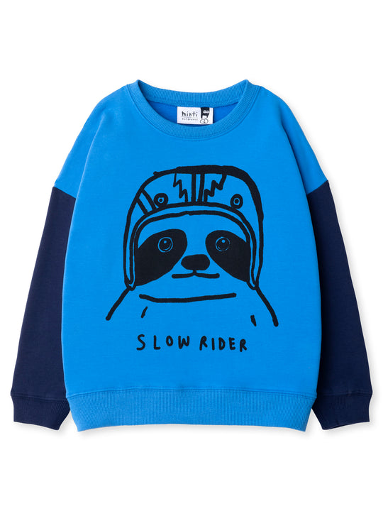 Minti kids clothing. Super cosy oversized fit crew with drop shoulder detail. 2x2 Rib at the neck, hem and cuffs. 330 Gram // Brushed Inside // 95% Cotton // 5% Elastane.
