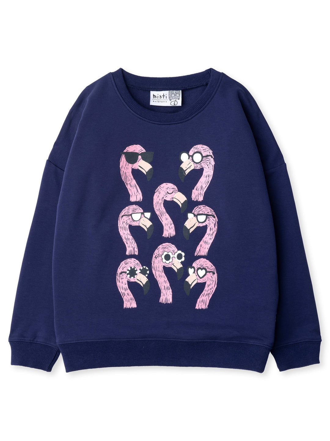 Minti kids clothing. Super cosy oversized fit crew with drop shoulder detail. 2x2 Rib at the neck, hem and cuffs. 320 Gram // 95% Cotton // 5% Elastane.