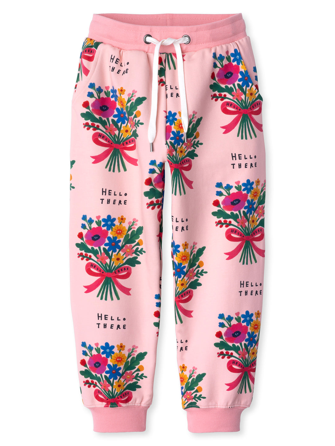 Minti kids clothing. Relaxed fit trackies with cosy side pockets, elasticated waistband, shoelace cord and 2x2 Rib cuffs. 320 Gram // 95% Cotton // 5% Elastane.