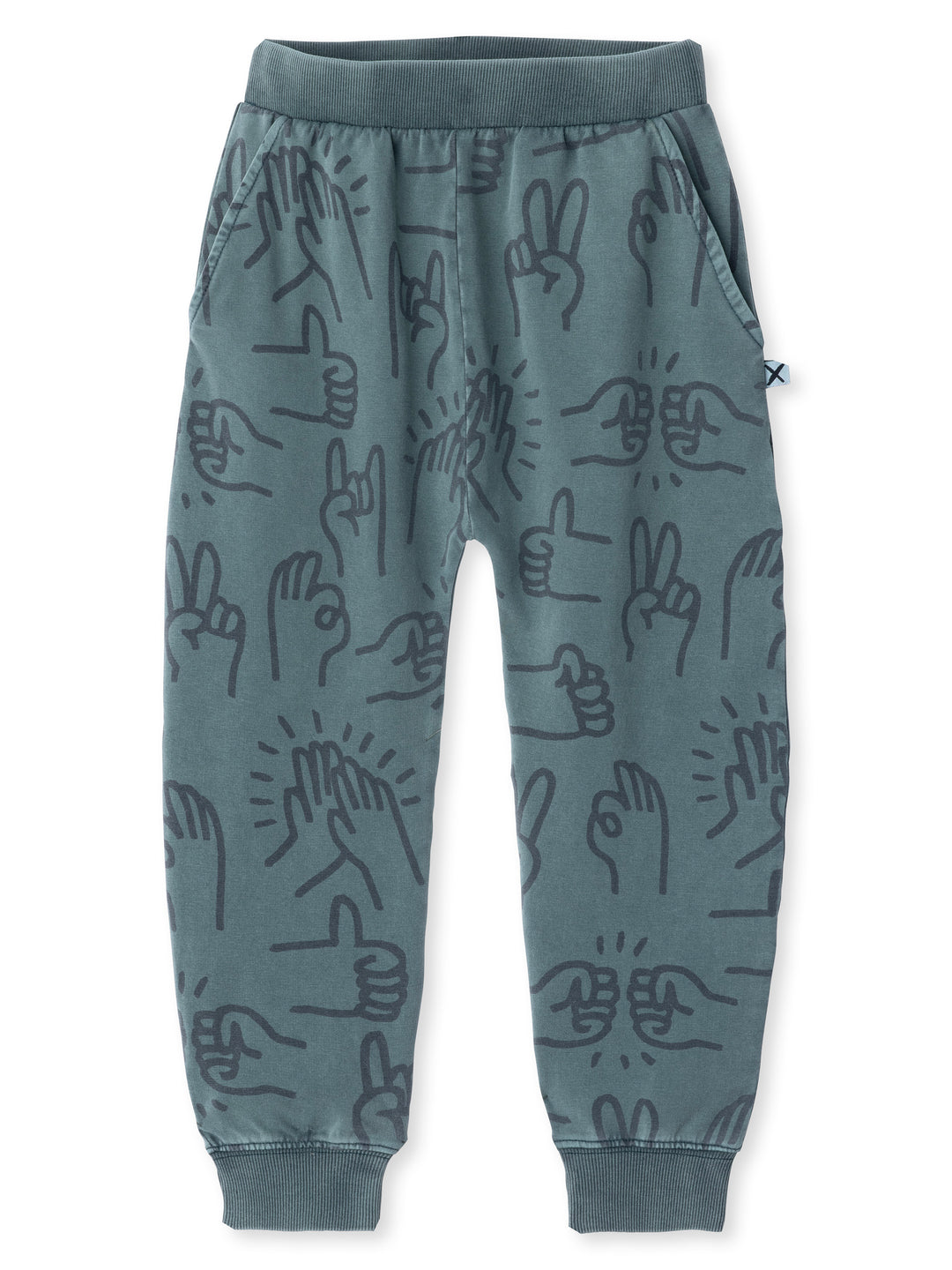Minti kids clothing. Super cool baggy trackies with elastic waistband, front pockets, back pocket and 2x2 rib cuffs. 260 Gram // 95% Cotton // 5% Elastane.